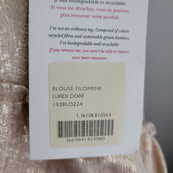Sezane Filomene Blouse size 36 NWT - Picture 9 of 12